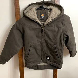 Berne XS coat forest green soft fleece lining